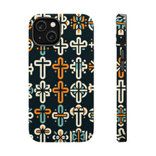DistinctInk Tough Case for Apple iPhone, Compatible with MagSafe Charging - "Bold and Thin: Vibrant Christian Crosses"