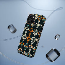 DistinctInk Tough Case for Apple iPhone, Compatible with MagSafe Charging - "Bold and Thin: Vibrant Christian Crosses"