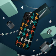 DistinctInk Tough Case for Apple iPhone, Compatible with MagSafe Charging - "Vibrant Alternating Christian Crosses Pattern"