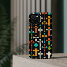 DistinctInk Tough Case for Apple iPhone, Compatible with MagSafe Charging - "Vibrant Crosses: Minimalistic Patterns of Faith"