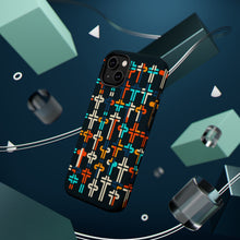 DistinctInk Tough Case for Apple iPhone, Compatible with MagSafe Charging - "Harmonious Balance: Vivid Cross Pattern"