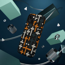 DistinctInk Tough Case for Apple iPhone, Compatible with MagSafe Charging - "Bold and Minimal: Bright Cross Pattern"