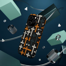 DistinctInk Tough Case for Apple iPhone, Compatible with MagSafe Charging - "Bold and Minimal: Bright Cross Pattern"