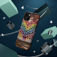 DistinctInk Tough Case for Apple iPhone, Compatible with MagSafe Charging - "Colorful Hearts: Love Amidst Concrete Chaos"