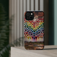DistinctInk Tough Case for Apple iPhone, Compatible with MagSafe Charging - "Colorful Hearts: Love Amidst Concrete Chaos"