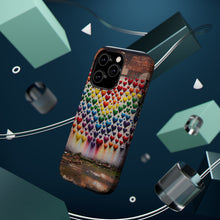 DistinctInk Tough Case for Apple iPhone, Compatible with MagSafe Charging - "Colorful Hearts: Love Amidst Concrete Chaos"