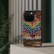 DistinctInk Tough Case for Apple iPhone, Compatible with MagSafe Charging - "Colorful Hearts: Love Amidst Concrete Chaos"
