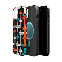 DistinctInk Tough Case for Apple iPhone, Compatible with MagSafe Charging - "Brightly Colored Christian Cross Pattern"