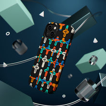 DistinctInk Tough Case for Apple iPhone, Compatible with MagSafe Charging - Vibrant Christian Crosses on Bold Background