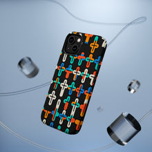 DistinctInk Tough Case for Apple iPhone, Compatible with MagSafe Charging - Vibrant Christian Crosses on Bold Background