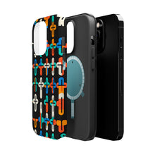 DistinctInk Tough Case for Apple iPhone, Compatible with MagSafe Charging - Vibrant Christian Crosses on Bold Background