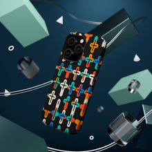 DistinctInk Tough Case for Apple iPhone, Compatible with MagSafe Charging - Vibrant Christian Crosses on Bold Background