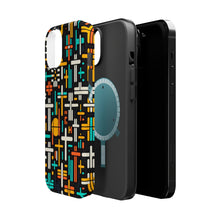 DistinctInk Tough Case for Apple iPhone, Compatible with MagSafe Charging - "Contrasting Harmony: Bold and Minimalistic Christian Crosses"
