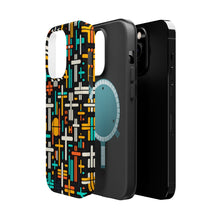 DistinctInk Tough Case for Apple iPhone, Compatible with MagSafe Charging - "Contrasting Harmony: Bold and Minimalistic Christian Crosses"