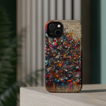 DistinctInk Tough Case for Apple iPhone, Compatible with MagSafe Charging - "Vibrant Urban Mural: Bursting Colors and Creative Expression"