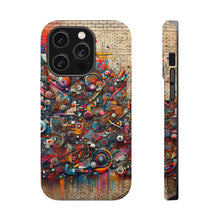 DistinctInk Tough Case for Apple iPhone, Compatible with MagSafe Charging - "Vibrant Urban Mural: Bursting Colors and Creative Expression"