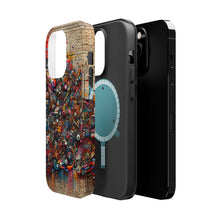 DistinctInk Tough Case for Apple iPhone, Compatible with MagSafe Charging - "Vibrant Urban Mural: Bursting Colors and Creative Expression"
