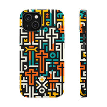 DistinctInk Tough Case for Apple iPhone, Compatible with MagSafe Charging - "Vibrant Christian Crosses: Bold and Minimal"