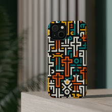 DistinctInk Tough Case for Apple iPhone, Compatible with MagSafe Charging - "Vibrant Christian Crosses: Bold and Minimal"