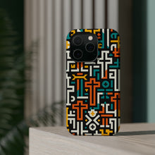 DistinctInk Tough Case for Apple iPhone, Compatible with MagSafe Charging - "Vibrant Christian Crosses: Bold and Minimal"