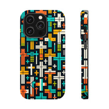 DistinctInk Tough Case for Apple iPhone, Compatible with MagSafe Charging - "Vibrant Christian Crosses in Bold Patterns"