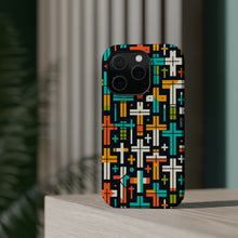 DistinctInk Tough Case for Apple iPhone, Compatible with MagSafe Charging - "Vibrant Christian Crosses in Bold Patterns"