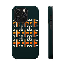DistinctInk Tough Case for Apple iPhone, Compatible with MagSafe Charging - Title: "Vibrant Bold Crosses on Black"

Image: [Attached image file]