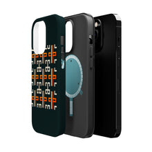 DistinctInk Tough Case for Apple iPhone, Compatible with MagSafe Charging - Title: "Vibrant Bold Crosses on Black"

Image: [Attached image file]