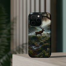 DistinctInk Tough Case for Apple iPhone, Compatible with MagSafe Charging - "Majestic Mythical Deer: Enchanting Forest of Whimsical Wildlife"