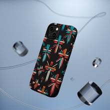 DistinctInk Tough Case for Apple iPhone, Compatible with MagSafe Charging - "Vivid Contrast: Bold Christian Crosses Pattern"