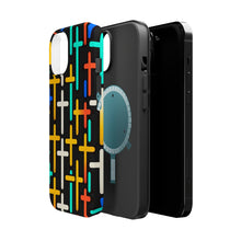 DistinctInk Tough Case for Apple iPhone, Compatible with MagSafe Charging - "Vibrant Crosses: A Bold Repeating Pattern"