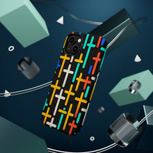 DistinctInk Tough Case for Apple iPhone, Compatible with MagSafe Charging - "Vibrant Crosses: A Bold Repeating Pattern"
