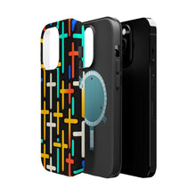 DistinctInk Tough Case for Apple iPhone, Compatible with MagSafe Charging - "Vibrant Crosses: A Bold Repeating Pattern"