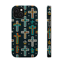 DistinctInk Tough Case for Apple iPhone, Compatible with MagSafe Charging - "Bright and Minimal Christian Cross Pattern"