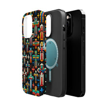 DistinctInk Tough Case for Apple iPhone, Compatible with MagSafe Charging - "Bold Crosses: Vibrant Patterns of Faith"