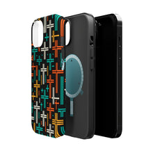 DistinctInk Tough Case for Apple iPhone, Compatible with MagSafe Charging - "Vibrant Christian Crosses in Minimalist Pattern"