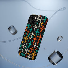 DistinctInk Tough Case for Apple iPhone, Compatible with MagSafe Charging - "Vibrant Christian Crosses in Minimalist Pattern"