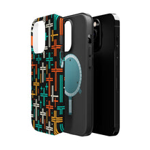 DistinctInk Tough Case for Apple iPhone, Compatible with MagSafe Charging - "Vibrant Christian Crosses in Minimalist Pattern"