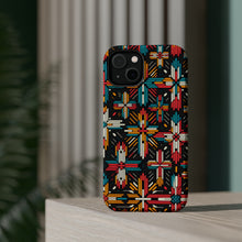 DistinctInk Tough Case for Apple iPhone, Compatible with MagSafe Charging - "Vibrant Crosses: A Minimalist Pattern"