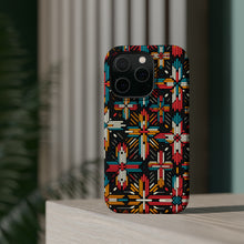 DistinctInk Tough Case for Apple iPhone, Compatible with MagSafe Charging - "Vibrant Crosses: A Minimalist Pattern"