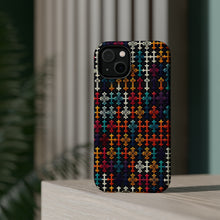 DistinctInk Tough Case for Apple iPhone, Compatible with MagSafe Charging - "Vibrant Christian Crosses in Harmonious Repetition"