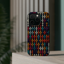 DistinctInk Tough Case for Apple iPhone, Compatible with MagSafe Charging - "Vibrant Christian Crosses in Harmonious Repetition"
