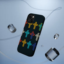 DistinctInk Tough Case for Apple iPhone, Compatible with MagSafe Charging - "Vibrant Crosses: Boldly Minimalistic Pattern Design"