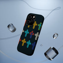DistinctInk Tough Case for Apple iPhone, Compatible with MagSafe Charging - "Vibrant Crosses: Boldly Minimalistic Pattern Design"