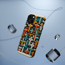 DistinctInk Tough Case for Apple iPhone, Compatible with MagSafe Charging - "Vibrant Crosses: Bold Contrast in Patterns"