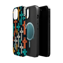 DistinctInk Tough Case for Apple iPhone, Compatible with MagSafe Charging - "Dynamic Dispersion: Bold and Colorful Christian Crosses"