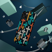 DistinctInk Tough Case for Apple iPhone, Compatible with MagSafe Charging - "Dynamic Dispersion: Bold and Colorful Christian Crosses"