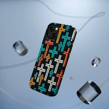 DistinctInk Tough Case for Apple iPhone, Compatible with MagSafe Charging - "Dynamic Dispersion: Bold and Colorful Christian Crosses"