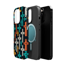 DistinctInk Tough Case for Apple iPhone, Compatible with MagSafe Charging - "Dynamic Dispersion: Bold and Colorful Christian Crosses"