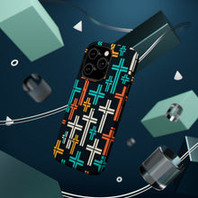 DistinctInk Tough Case for Apple iPhone, Compatible with MagSafe Charging - "Dynamic Dispersion: Bold and Colorful Christian Crosses"